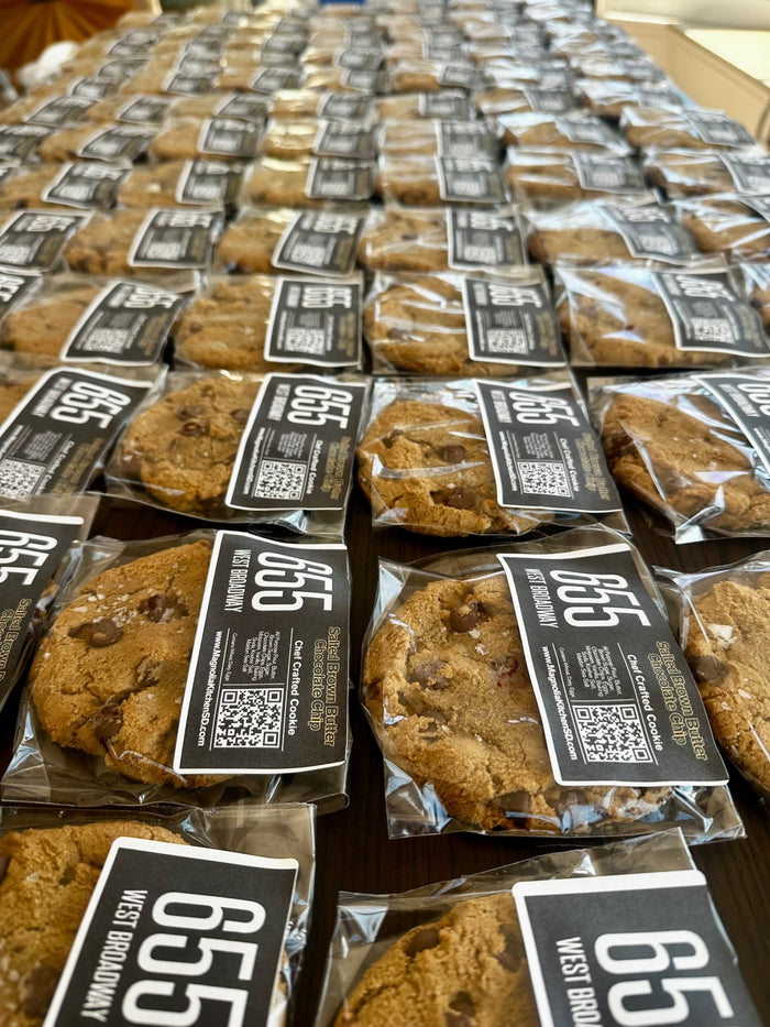 Individually wrapped cookies with custom branded labels for a San Diego corporate event